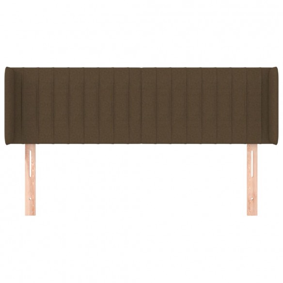 Tête de lit avec oreilles Marron Foncé 147x16x78/88 cm Tissu