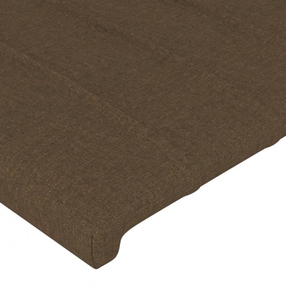 Tête de lit avec oreilles Marron Foncé 147x16x78/88 cm Tissu