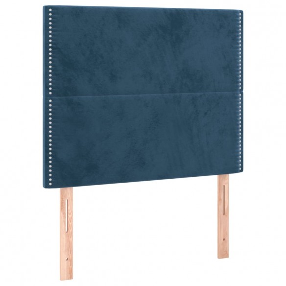 Têtes de lit 2 pcs Bleu foncé 90x5x78/88 cm Velours