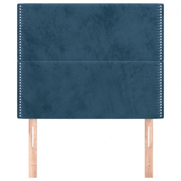 Têtes de lit 2 pcs Bleu foncé 90x5x78/88 cm Velours