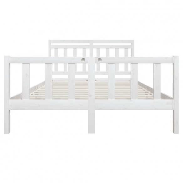 Cadre de lit Blanc Bois massif 160x200 cm