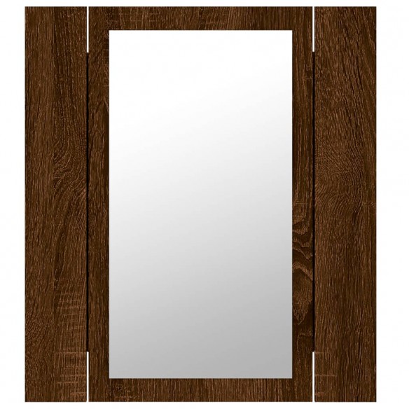 Armoire à miroir LED de salle de bain chêne marron 40x12x45 cm