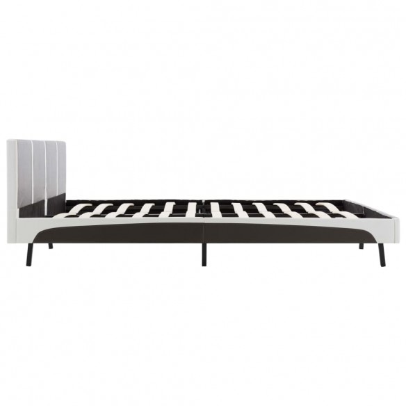 Lit avec matelas Gris et blanc Similicuir 180 x 200 cm