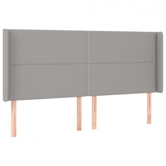 Tête de lit à LED Gris clair 163x16x118/128 cm Tissu