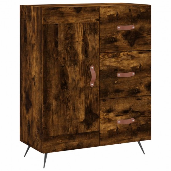 Buffet chêne fumé 69,5x34x90 cm bois d'ingénierie