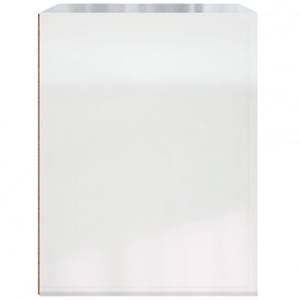 Table de chevet murale Blanc brillant 50x36x47 cm