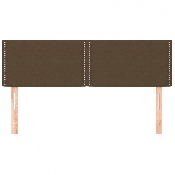 Têtes de lit 2 pcs Marron foncé 72x5x78/88 cm Tissu