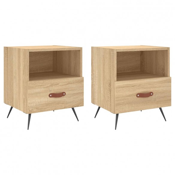 Tables de chevet 2 pcs chêne sonoma 40x35x47,5 cm