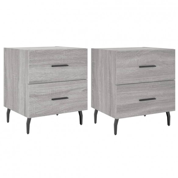 Tables de chevet 2 pcs sonoma gris 40x35x47,5 cm