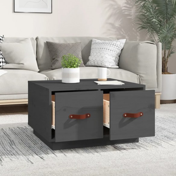 Table basse Gris 60x53x35 cm Bois massif de pin