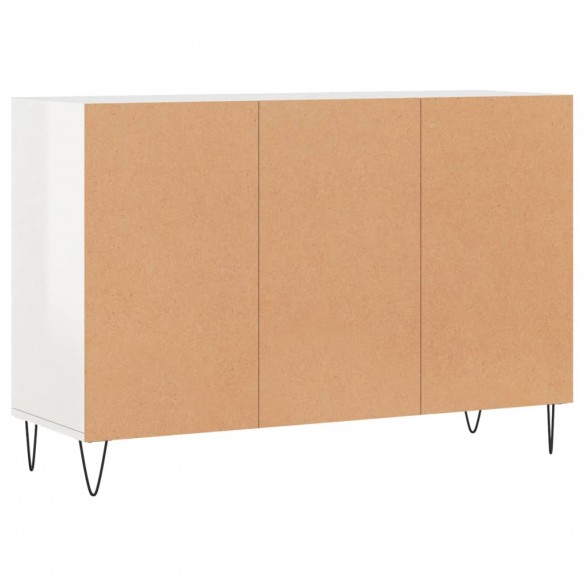 Buffet blanc brillant 103,5x35x70 cm bois d'ingénierie