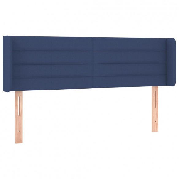 Tête de lit avec oreilles Bleu 147x16x78/88 cm Tissu