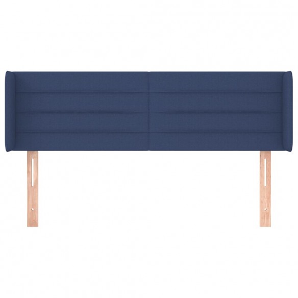 Tête de lit avec oreilles Bleu 147x16x78/88 cm Tissu