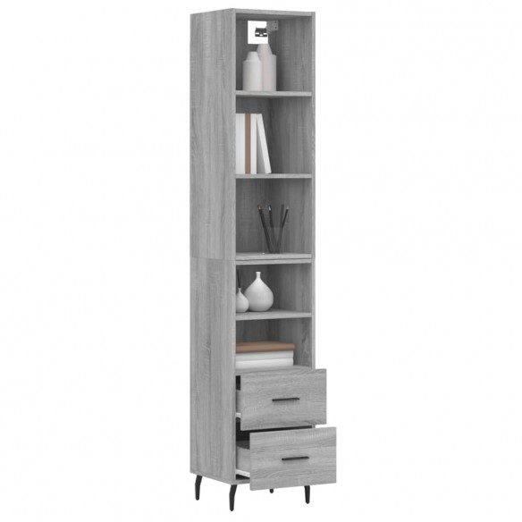 Buffet haut Sonoma gris 34,5x34x180 cm Bois d'ingénierie