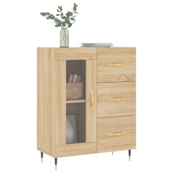 Buffet chêne sonoma 69,5x34x90 cm bois d'ingénierie