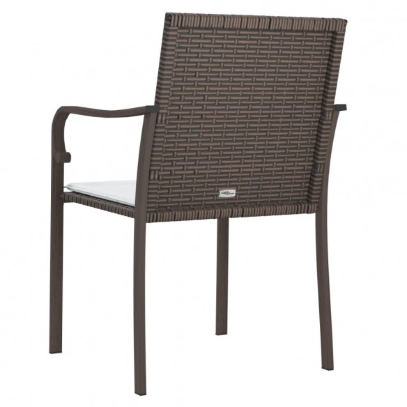 Chaises de jardin et coussins lot de 2 marron 56x59x84 cm rotin