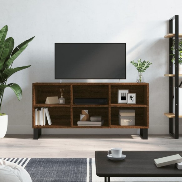 Meuble TV chêne marron 103,5x30x50 cm bois d'ingénierie