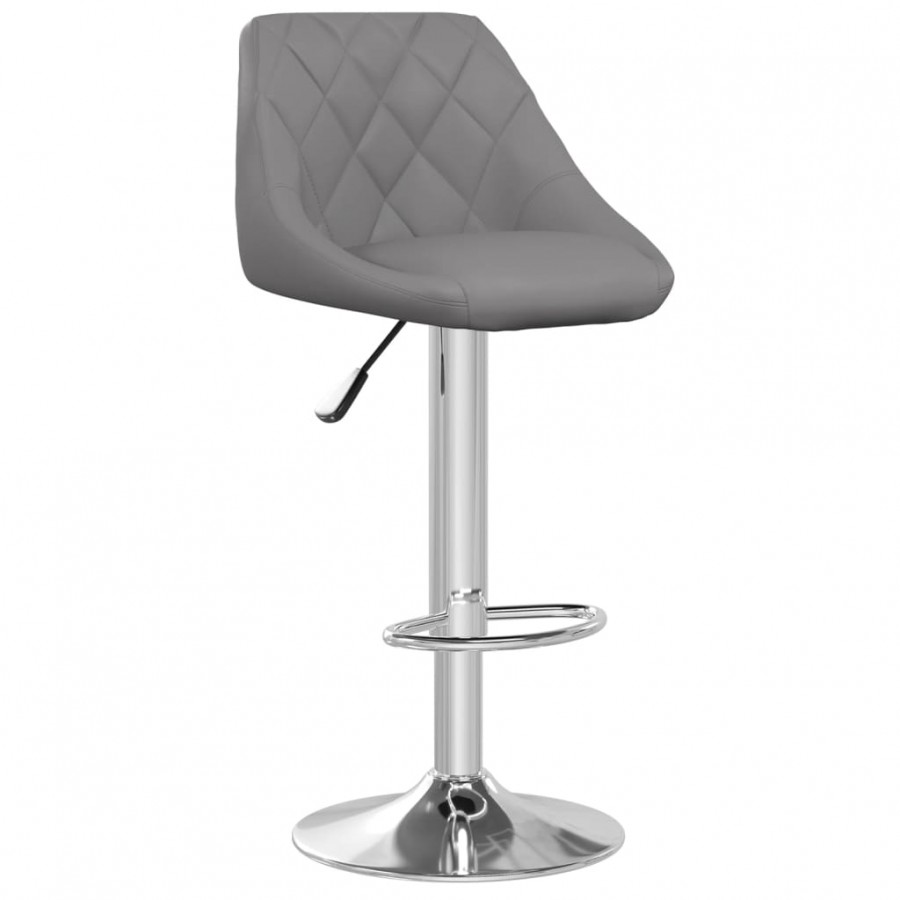 Tabourets de bar lot de 2 gris similicuir Tabourets de bar lot de 2 gris similicuir
