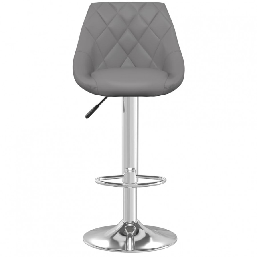 Tabourets de bar lot de 2 gris similicuir Tabourets de bar lot de 2 gris similicuir