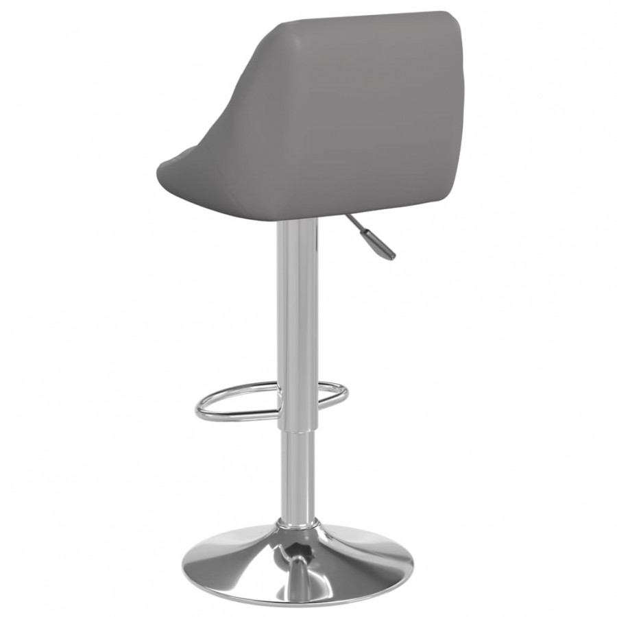 Tabourets de bar lot de 2 gris similicuir Tabourets de bar lot de 2 gris similicuir