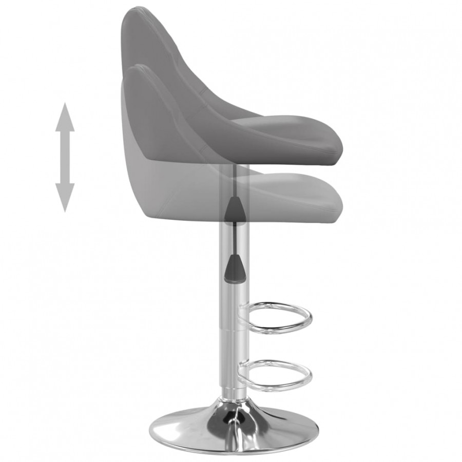 Tabourets de bar lot de 2 gris similicuir Tabourets de bar lot de 2 gris similicuir