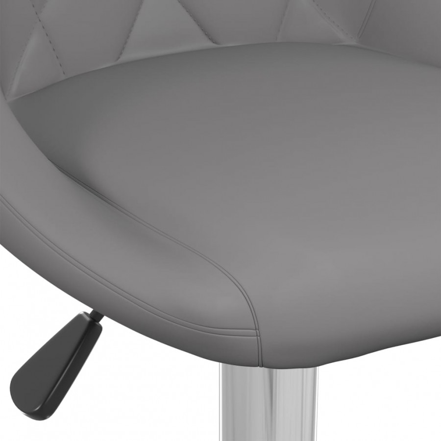 Tabourets de bar lot de 2 gris similicuir Tabourets de bar lot de 2 gris similicuir