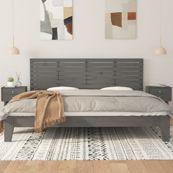 Tête de lit murale Gris 166x3x63 cm Bois massif de pin