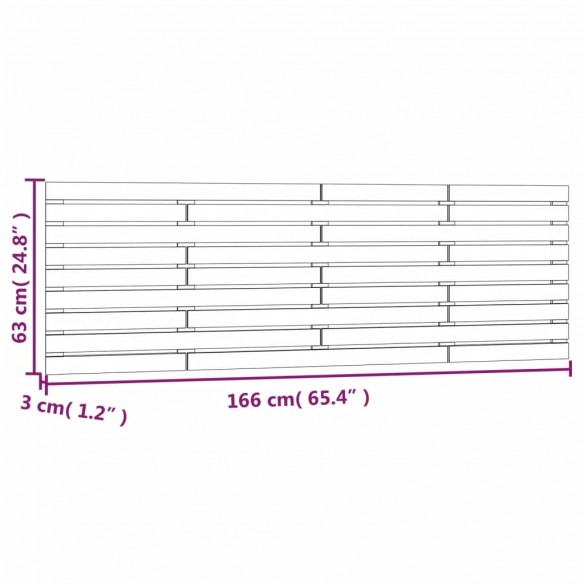 Tête de lit murale Gris 166x3x63 cm Bois massif de pin