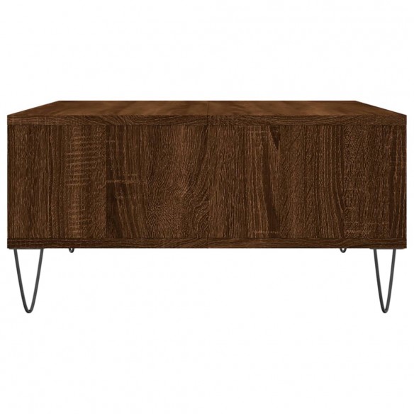 Table basse chêne marron 60x60x30 cm bois d'ingénierie