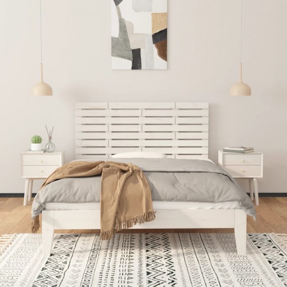 Tête de lit murale Blanc 141x3x63 cm Bois massif de pin