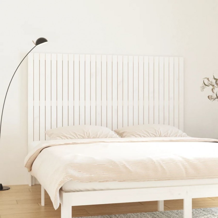 Tête de lit murale Blanc 185x3x110 cm Bois massif de pin