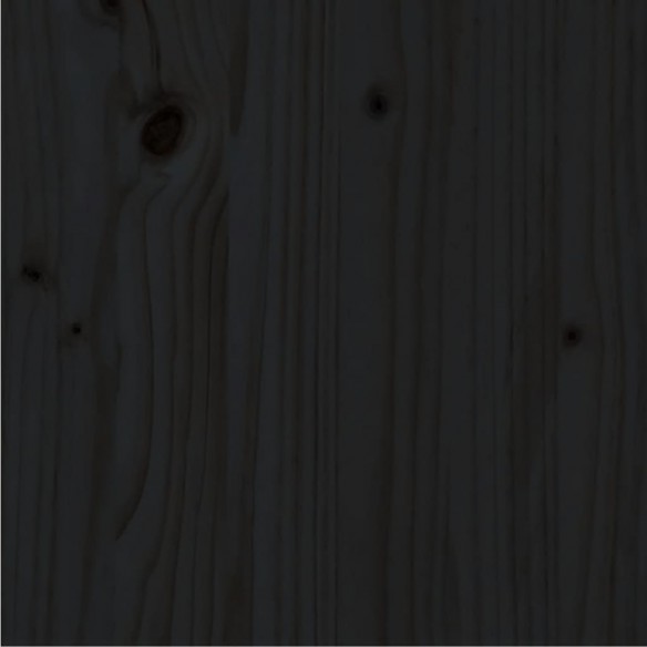 Cadre de lit Noir Bois de pin massif 140x190 cm