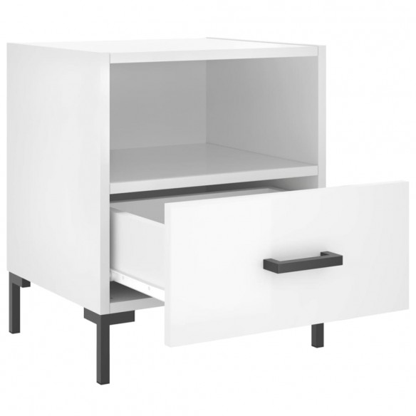 Tables de chevet 2 pcs blanc brillant 40x35x47,5 cm