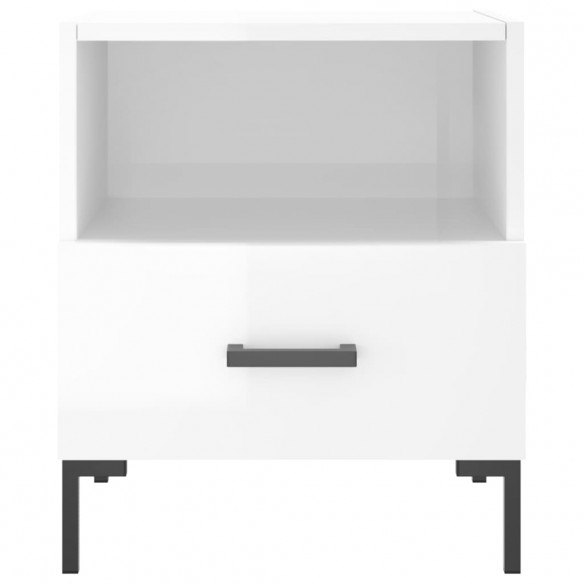 Tables de chevet 2 pcs blanc brillant 40x35x47,5 cm