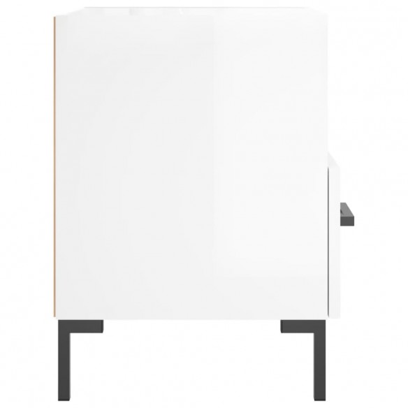 Tables de chevet 2 pcs blanc brillant 40x35x47,5 cm