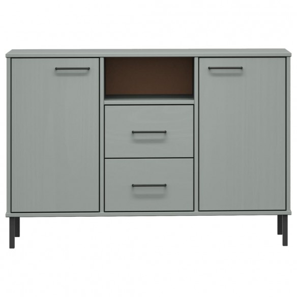 Buffet avec pieds en métal Gris 113x40x77 cm Bois massif OSLO