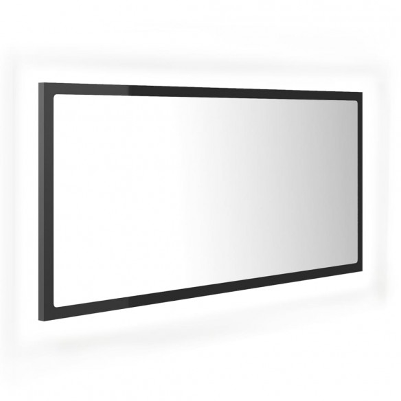 Miroir LED de salle de bain Gris brillant 90x8,5x37cm Acrylique