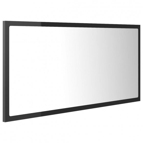 Miroir LED de salle de bain Gris brillant 90x8,5x37cm Acrylique