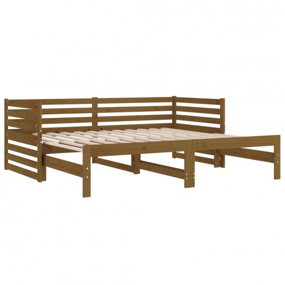 Lit coulissant Marron miel 2x(80x200) cm Bois de pin massif