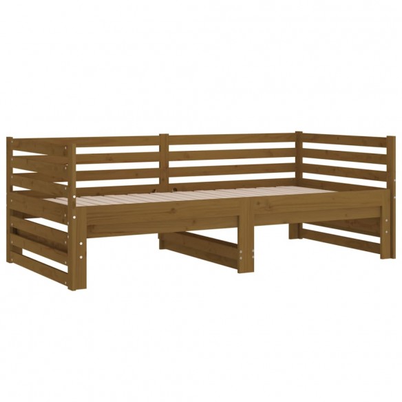 Lit coulissant Marron miel 2x(80x200) cm Bois de pin massif