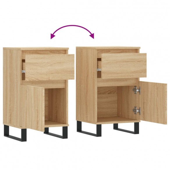 Buffets 2 pcs chêne sonoma 40x35x70 cm bois d'ingénierie