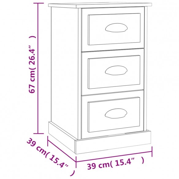 Table de chevet chêne sonoma 39x39x67 cm bois d'ingénierie