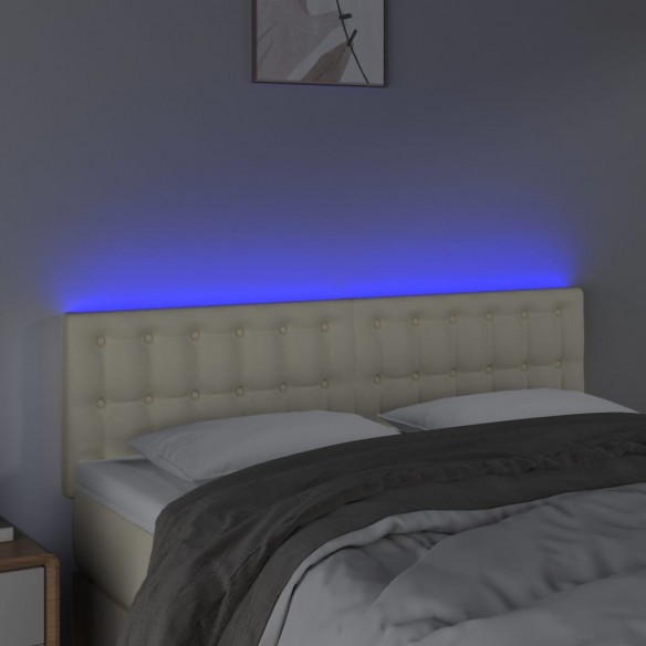 Tête de lit à LED Crème 144x5x78/88 cm Similicuir