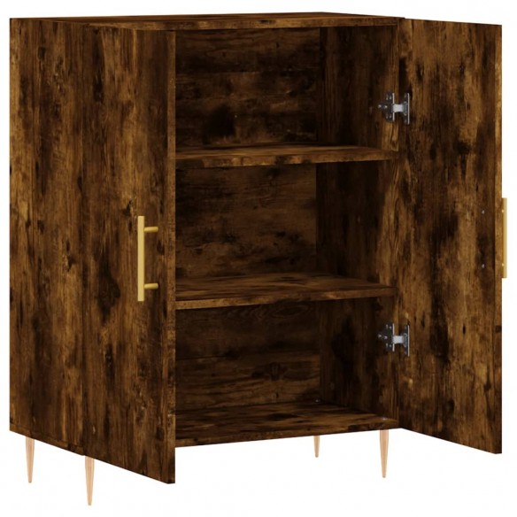 Buffet chêne fumé 69,5x34x90 cm bois d'ingénierie