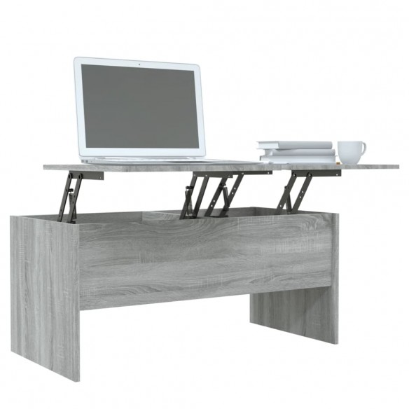 Table basse Sonoma gris 102x50,5x46,5 cm Bois d'ingénierie