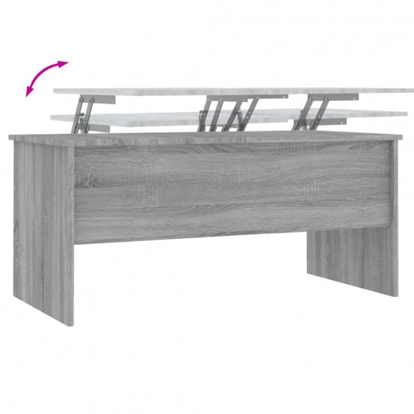 Table basse Sonoma gris 102x50,5x46,5 cm Bois d'ingénierie