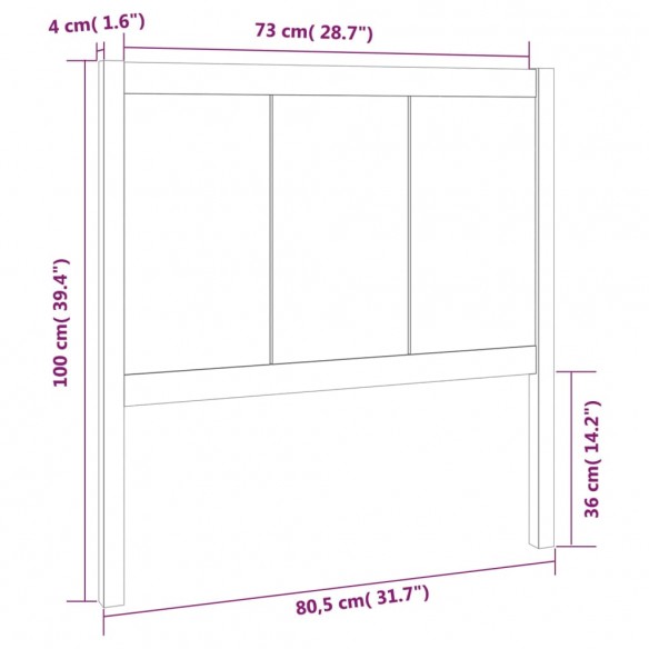 Tête de lit Marron miel 80,5x4x100 cm Bois massif de pin