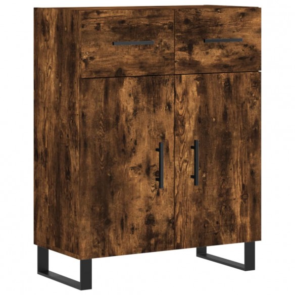 Buffet haut Chêne fumé 69,5x34x180 cm Bois d'ingénierie