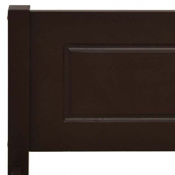 Cadre de lit Bois de pin massif Marron foncé 160x200 cm