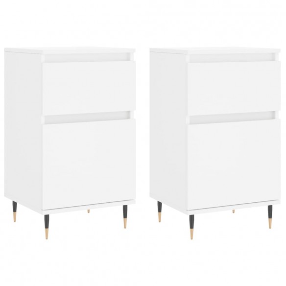 Buffets 2 pcs blanc 40x35x70 cm bois d’ingénierie